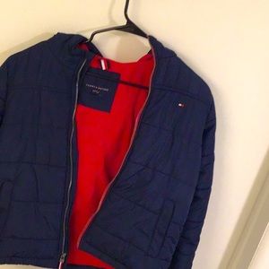 Dark blue puffer jacket